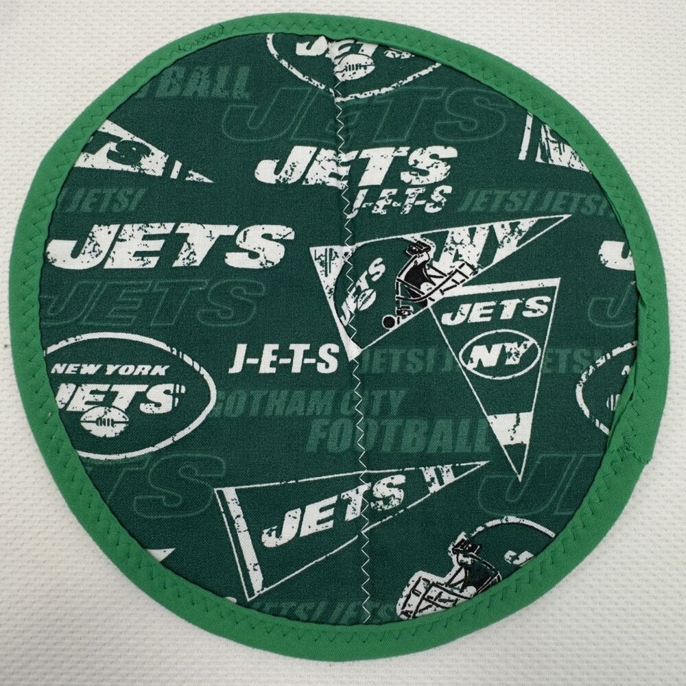 NFL Team Logo Fabric Potholder Trivet Set Of 3 Rams Jaguars Jets Handmade 8" - Picture 3 of 8